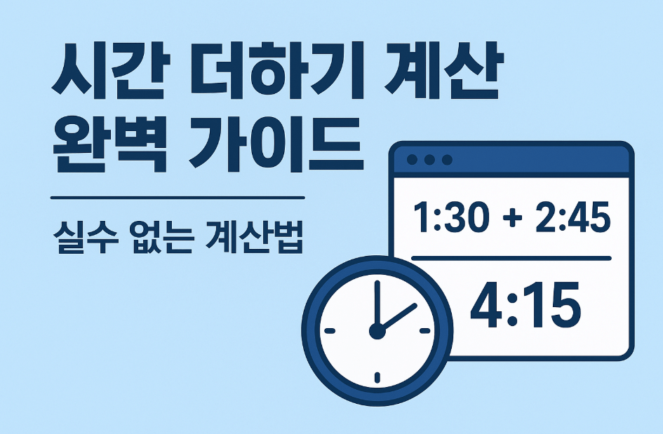 시간 더하기 계산 완벽 가이드 - 실수 없는 계산법